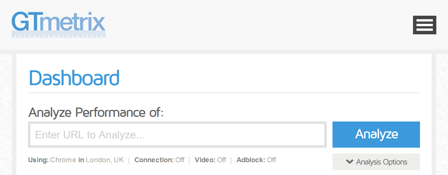 GTmetrix website speed testing screenshot