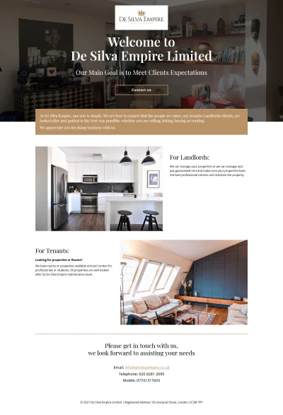 De Silva Empire website screenshot